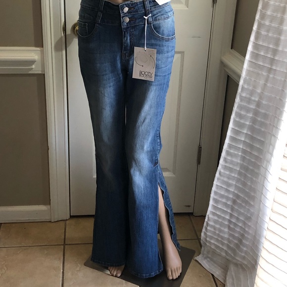 “Booty Booster” Slit Flare Jeans - Picture 3 of 5
